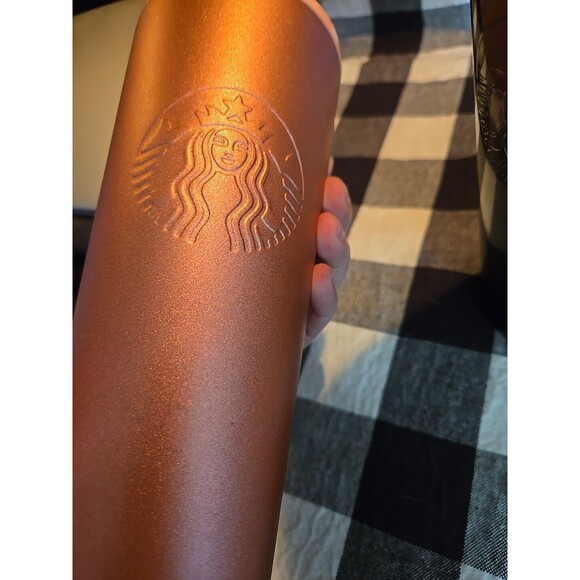 Starbucks Tumblers Set Of 2 Black and Rose Gold Stainless Steel Cups - Picture 7 of 9